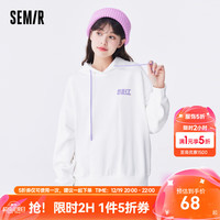 Semir森马卫衣女兔子oversize衣服潮酷印花慵懒落肩连帽打底衫女士