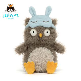 Jellycat奥德丽酣睡猫头鹰柔软公仔毛绒玩具秋冬 褐色 高24 X 宽12 CM