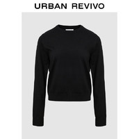 URBAN REVIVO UR2024秋冬新款女装简约基础纯色圆领长袖针织衫UWB940011