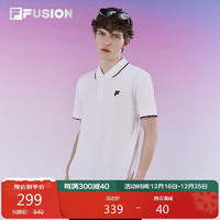 FILA 斐乐 FUSION斐乐潮牌男子针织短袖POLO衫2024夏时尚纯棉上衣