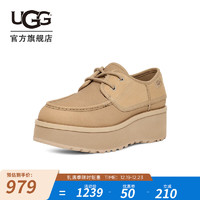 UGG 女士时尚舒适纯色系带圆头松糕厚底休闲鞋 1163010 芥菜籽色 37