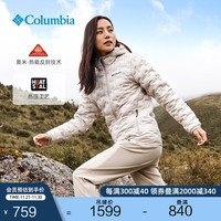 Columbia哥伦比亚户外修身650蓬鸭绒热压银点保暖羽绒服WE0954 278 米白色（男女同款） XL(185/104A)
