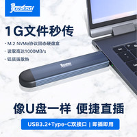 COOL-FISHM2固态硬盘盒nvme高速USB/Type-C双接口移动硬盘盒手机电脑两用直插式ssd读取盒子 M2双接口硬盘盒 标配