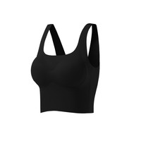 Caria Knar店果冻条内衣女生小胸聚拢显大无钢圈无痕文胸 黑色 L