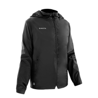 迪卡侬儿童防水运动外套防风高领透湿软壳衣男童秋冬足球运动KIDK 黑色 145