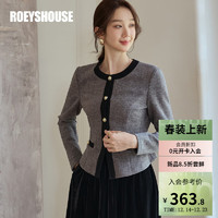 Roey s house ROEYSHOUSE罗衣法式洋气针织短外套女2025春季新款高级灰色修身小西装11559 灰色 （外套） M