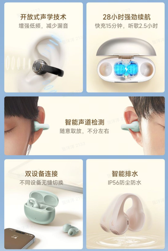 EDIFIER 漫步者 Comfo Clip 开放式耳夹式降噪蓝牙耳机