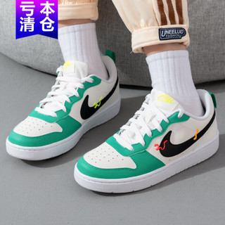 NIKE 耐克 休闲鞋女鞋2024秋冬季新款运动鞋COURT百搭低帮板鞋DV5456-019 HF5750-101白绿 37.5