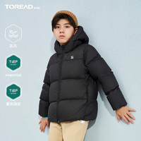 探路者（TOREAD） 儿童羽绒服冬季款保暖加厚面包服外套 黑色 130