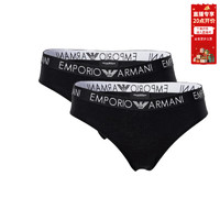 EMPORIO ARMANI EA 阿玛尼三角内裤女士内裤 2条装163334 CC318 黑色 S