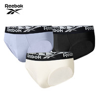 Reebok 锐步 内裤男三角裤棉抗菌中腰男性感裤衩内裤男 黑色/贝色/浅蓝 L