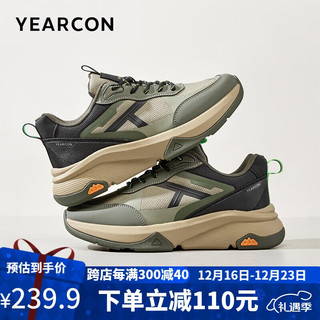 YEARCON 意尔康 男鞋秋季新款学生登山鞋户外爬山徒步运动鞋男 96906W 绿色 42