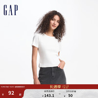 Gap 盖璞 女装2024初秋logo圆领短袖T恤简约纯色基础百搭上衣657248 白色 155/76A(XS) 亚洲尺码