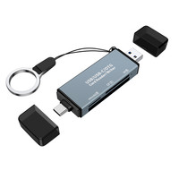 YC2 迎春 Typec高速读卡器USB多合一sd卡tf卡CF卡microSD卡三合一相机存储卡手机OTG电脑摄像机记录仪适用佳能尼康索尼