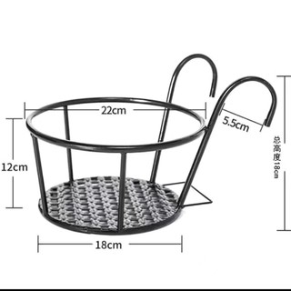 others 其他 纳音 XHJ002 铁艺花篮悬挂式花盆架 黑色1个装