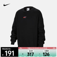 NIKE 耐克 SPORTSWEAR 大童OVERSIZE风圆领针织运动衫 HJ0833-010