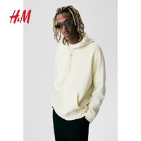 H&M 2024秋季男装女装时尚休闲百搭宽松版型印花连帽衫1122659 浅米色/Somewhere Else 175/108 L