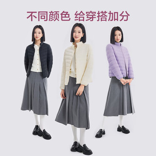 京东京造羽绒服女轻薄服装女装外套夹克女薰衣草紫 L （连帽）黑色 L（合体介意选大一码）