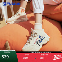 FILA FUSION 斐乐潮牌女鞋BUBBLE老爹休闲跑步鞋百搭泡泡鞋 米色 36.5码