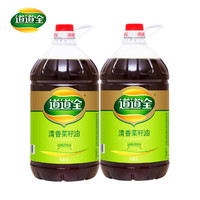 88VIP：道道全 清香菜籽油5L*2桶装非转基因物理压榨食用油家用桶装