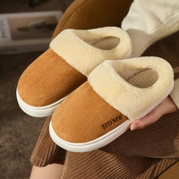 【4.0厚EVA鞋底】初轩2024冬季家居加绒加厚毛毛绒棉拖鞋 【棉拖款】卡其 42/43