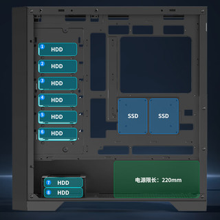鑫谷（segotep）探云CS1多硬盘位台式电脑机箱（原生Type-C接口/8个机械硬盘位/顶置360水冷位/宽体工作站机箱）