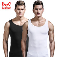 猫人背心2件男士夏季运动莫代尔吸汗垂感坎肩透气无袖打底汗衫男 黑色+白色 L(90-120斤)