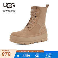 UGG 男女款舒适系带圆头轮胎厚底时尚马丁靴 1143833 沙色 36