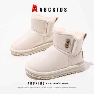 百亿补贴：ABCKIDS 儿童雪地靴2024冬季新款男女童加绒宝宝防滑耐磨保暖棉鞋