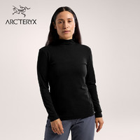 ARC'TERYX 始祖鸟 LUMIN MOCK NECK FULL SLEEVE 透气 女子 棉质 BLACK/黑色 S