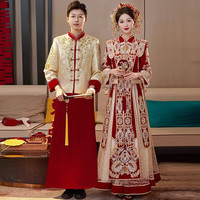 ZEIMSSMM 枝己 秀禾服新娘婚纱2023结婚中式礼服古装嫁衣敬酒服凤冠霞帔 231109（仅女装） M