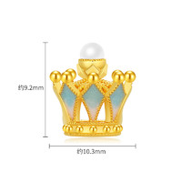 潮宏基 花丝绣球黄金珍珠串珠足金转运珠5D硬金珐琅皇冠礼物