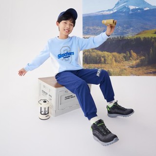 SKECHERS 斯凯奇 男中大童|24年新品男童鞋靴雪地靴搭扣中帮秋冬季