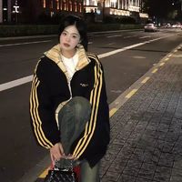 百亿补贴：greygrei 美式条纹羽绒棉服女2024年新款冬季加厚短款宽松棉衣棉袄情侣外套