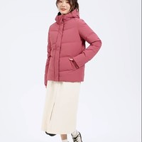 GIORDANO 佐丹奴 控温蓄热纯色连帽工装风羽绒服05374703