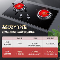 Redsun 燃气灶煤气灶双灶家用红外线猛火灶天然气炉灶液化气炉具台嵌