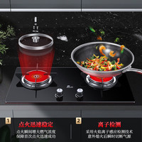 Redsun 燃气灶煤气灶双灶家用红外线猛火灶天然气炉灶液化气炉具台嵌