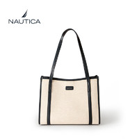 NAUTICA 女士托特包  米白配藏蓝色