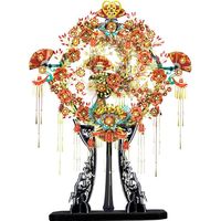 拼酷凤冠花轿3d立体金属拼图手拼装模型十里红妆 喜扇+支架+防尘罩+工具+灯串
