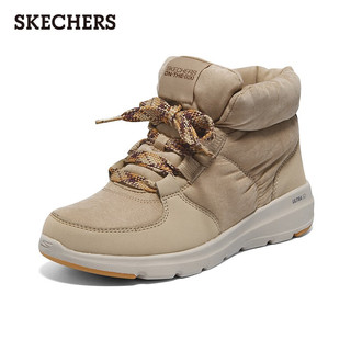 斯凯奇（Skechers）女鞋秋冬面包鞋保暖短筒舒适柔软短靴加绒厚底雪地棉鞋144194 棕褐色/TAN 36