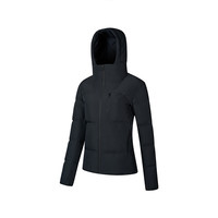 Saucony索康尼冬季女子短款运动羽绒服户外防风保暖面包服时尚潮 正黑色 L