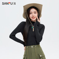 SANFU 三福 毛衣2024秋季气质半高领修身显瘦针织衫内搭打底上衣女装