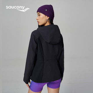 Saucony索康尼秋冬女子梭织外套跑步运动通勤生活上衣 正黑色 2XL