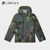 FILA x 卢梭 斐乐男梭织外套24冬新时尚休闲满印宽松连帽上衣