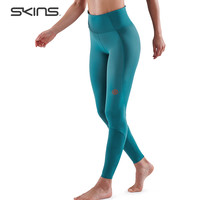 SKINS S5 Skyscraper女士超高腰长裤 高强度压缩裤专业运动马拉松 湖水绿色 XL