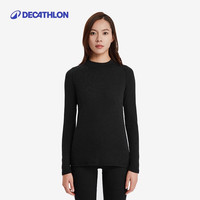迪卡侬（DECATHLON）户外滑雪速干透气轻量保暖舒适弹力滑雪打底衣裤BL 100 【女士】黑色上装 S