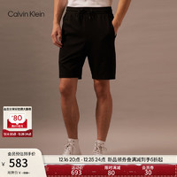 卡尔文·克莱恩 Calvin Klein Jeans24早秋男士抽绳腰简约ck刺绣休闲通勤针织短裤J326348 BEH-太空黑 M