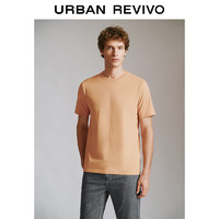 URBAN REVIVO UR2024秋季男装休闲简约百搭纯色棉质短袖T恤UMU440079 橙色 M