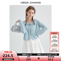 VEGA CHANG 女士绞花纹理系带开衫