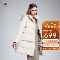 天石羽绒服女款鹅绒冬季可拆卸帽外套中长款面包服拆卸短款羽绒服V079